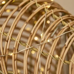 Renne lumineux 630 Led (H88 cm) Dan résine tressée Naturel et Blanc chaud