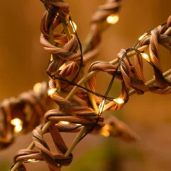 Renne lumineux 630 Led (H88 cm) Stan résine tressée Brun et Blanc chaud