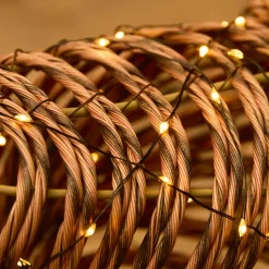 Renne lumineux 360 Micro LED (H104 cm) Dan résine tressée Brun et Blanc chaud