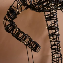 Renne lumineux 360 Micro LED (H124 cm) Glenn résine tressée Brun Blanc chaud