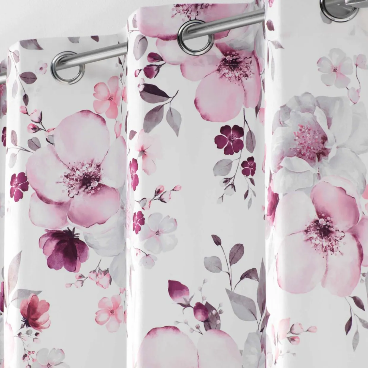 Rideau (140 x 240 cm) Velvet flower Blanc