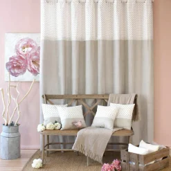 Rideau (140 x H240 cm) Romantique dentelle Beige