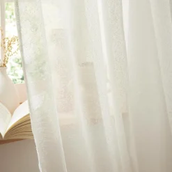 Rideau ajustable bouclette (140 x max 300 cm) Eliott Ivoire