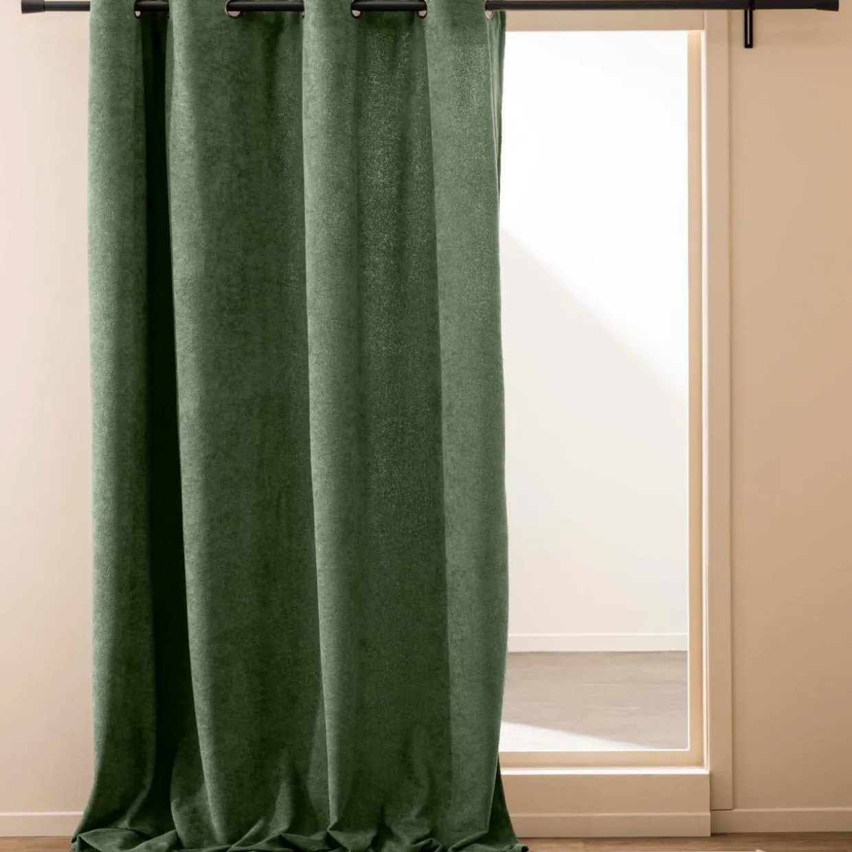 Rideau bouclette (140 x 260 cm) Winona Vert cédre