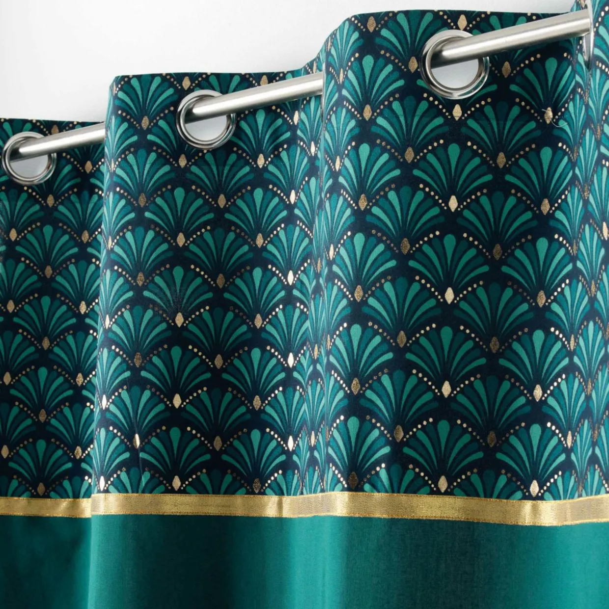 Rideau coton (140 x 240 cm) Artchic Bleu canard