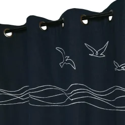 Rideau coton (140 x 260 cm) Bordemer Bleu marine