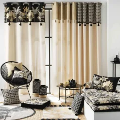 Rideau coton (140 x 240 cm) Karaba Noir