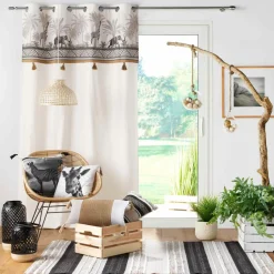 Rideau coton (140 x 240 cm) Kenya lodge Ecru