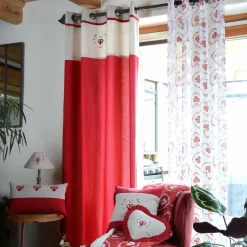Rideau coton (140 X 260 cm) Pauline Rouge