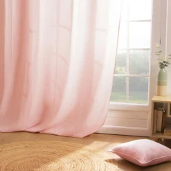 Rideau coton (140 x 260 cm) Pixel Rose poudré