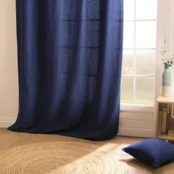 Rideau coton (140 x 260 cm) Pixel Bleu marine