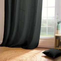 Rideau coton (140 x 260 cm) Pixel Noir