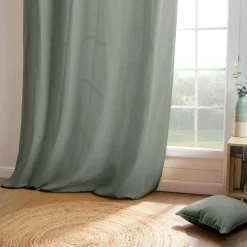 Rideau coton (140 x 260 cm) Pixel Vert kaki