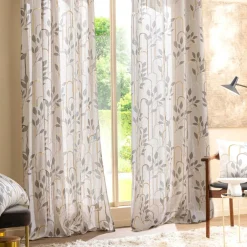 Rideau coton (140 x 240 cm) Roseris Gris