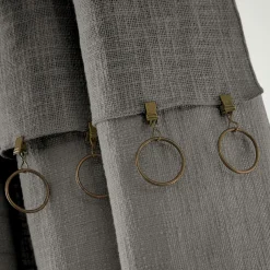 Rideau coton ajustable (140 x max 270 cm) Sixtine Gris ardoise