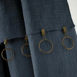 Rideau coton ajustable (140 x max 270 cm) Sixtine Bleu nuit