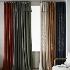 Rideau coton ajustable (140 x max 270 cm) Sixtine Bleu nuit