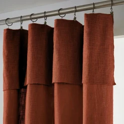 Rideau coton ajustable (140 x max 270 cm) Sixtine Terracotta
