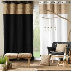 Rideau coton et jute (140 x 180 cm) Nama Noir