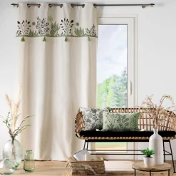 Rideau coton recyclé (140 x 240 cm) Suzanne Vert