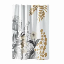 Rideau de douche à anneaux (180 x 200 cm) Kelly Blanc