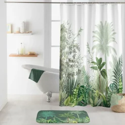 Rideau de douche à anneaux (180 x 200 cm) Vagabonde Vert