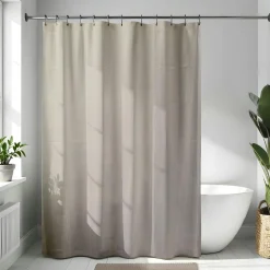 Rideau de douche à anneaux (180 x 200 cm) Diamants Taupe