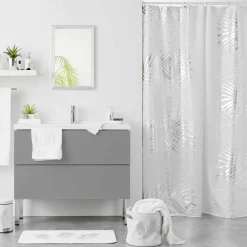 Rideau de douche (200 cm) Orbella Blanc et argent