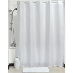 Rideau de douche avec œillets integrés (180 x 200 cm) Carrés Blanc
