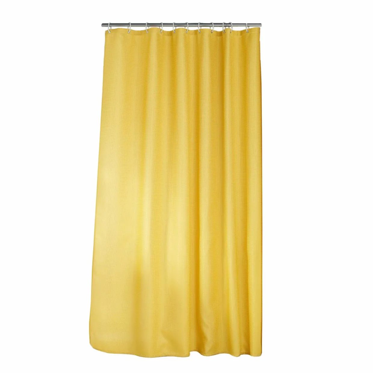 Rideau de douche effet tissé à anneaux (180 x 200 cm) Quartz Jaune miel