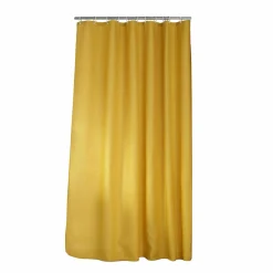 Rideau de douche effet tissé à anneaux (180 x 200 cm) Quartz Jaune ocre