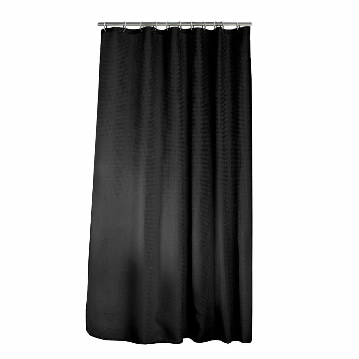 Rideau de douche effet tissé à anneaux (180 x 200 cm) Quartz Noir