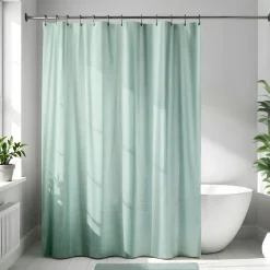 Rideau de douche en microfibre (180 x 200 cm) Gauffré Vert eucalyptus
