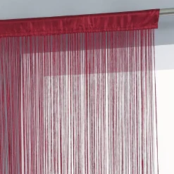 Rideau de fil (90 x H200 cm) Uni Rouge grenat