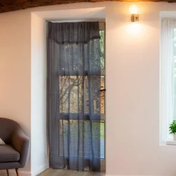 Rideau de porte tissé (135 x 225 cm) Natural Gris