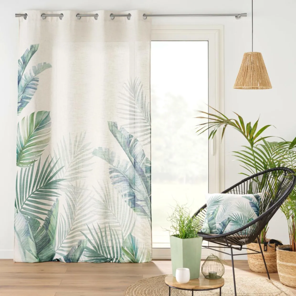 Rideau effet lin (140 x 260 cm) Native Vert