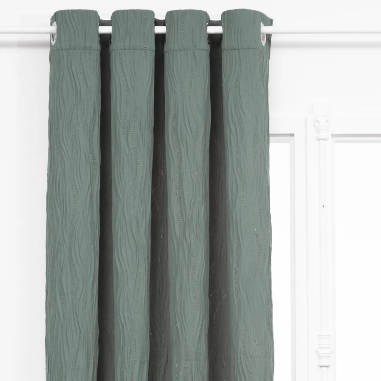 Rideau effet plissé (135 x 260 cm) Maely Bleu