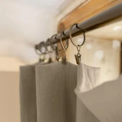 Rideau gaze de coton ajustable (280 x max 300 cm) Gaïa Ficelle