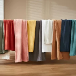 Rideau gaze de coton ajustable (280 x max 300 cm) Gaïa Ficelle