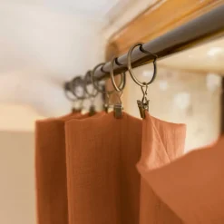 Rideau gaze de coton ajustable (280 x max 300 cm) Gaïa Abricot