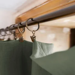 Rideau gaze de coton ajustable (280 x max 300 cm) Gaïa Vert romarin