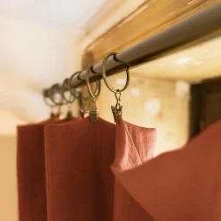 Rideau gaze de coton ajustable (180 x max 300 cm) Gaïa Terracotta