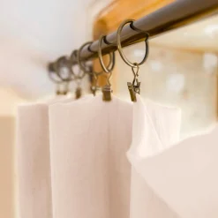 Rideau gaze de coton ajustable (180 x max 300 cm) Gaïa Rose poudré