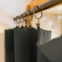 Rideau gaze de coton ajustable (280 x max 300 cm) Gaïa Gris granit