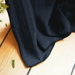 Rideau gaze de coton ajustable (280 x max 300 cm) Gaïa Bleu nuit