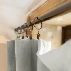 Rideau gaze de coton ajustable (180 x max 300 cm) Gaïa Gris nuage