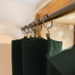 Rideau gaze de coton ajustable (280 x 300 cm) Gaïa Vert sapin