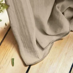 Rideau gaze de coton ajustable (180 x max 300 cm) Gaïa Ficelle