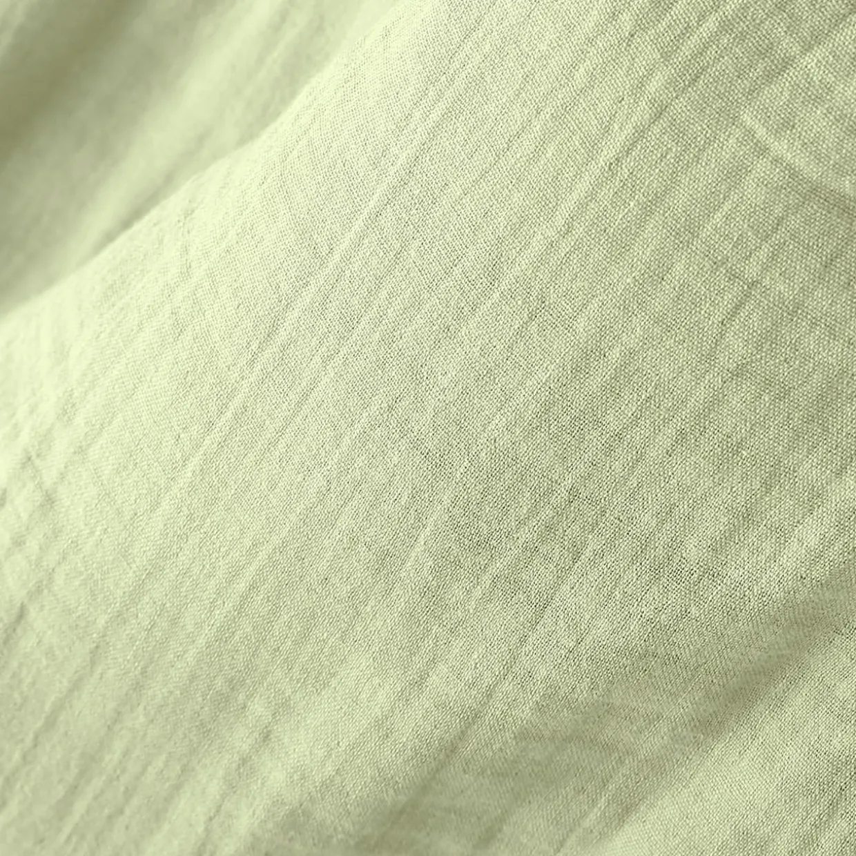 Rideau gaze de coton ajustable (280 x max 300 cm) Gaïa Vert tilleul