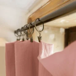 Rideau gaze de coton ajustable (140 x max 300 cm) Gaïa Rose pêche